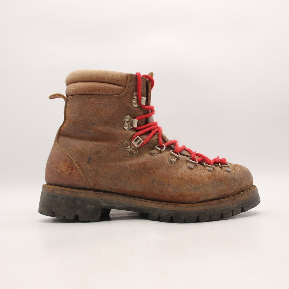 Vintage Raichle Hiking Trackking Men's 7 M Brown Leather Mountaineer Boots Shoes